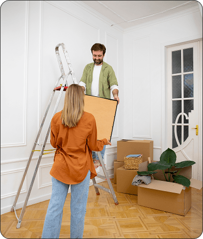 Couple disposing items